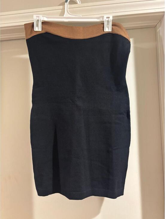 Le Lis Other - Le Lis Black Strapless Bodycon Mini Dress Tan Waist Womens M